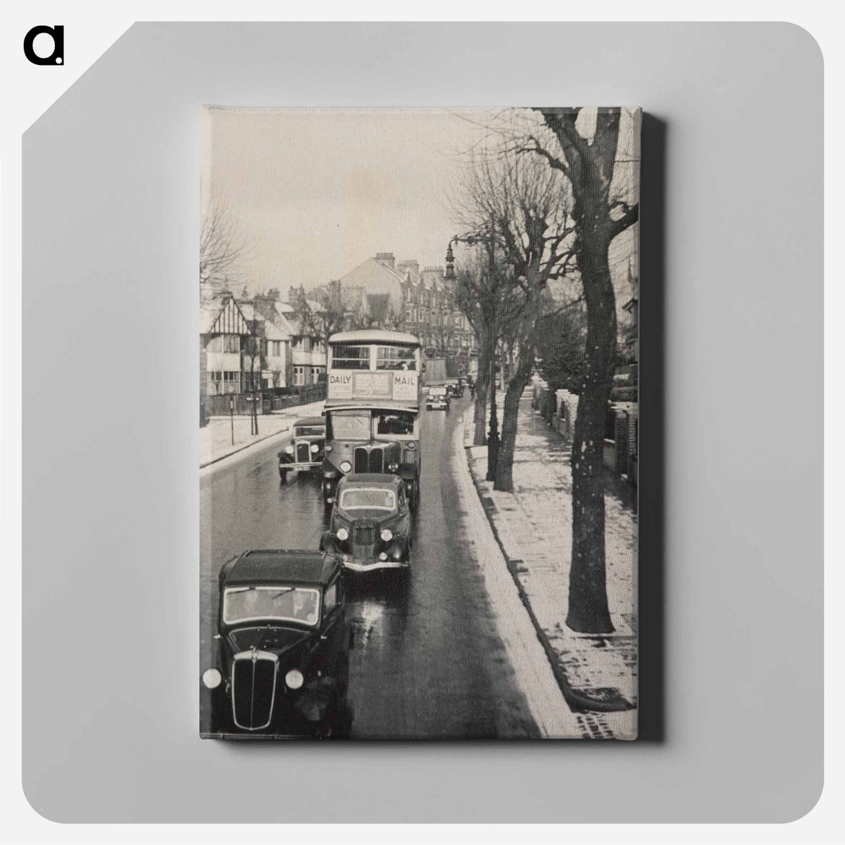 Snow, Belsize Park Road from top of bus - エリック リー ジョンソン Canvas.