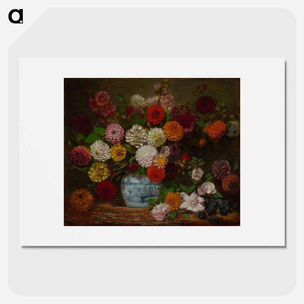 Large bouquet of flowers - ウジェーヌ ドラクロワ Poster.