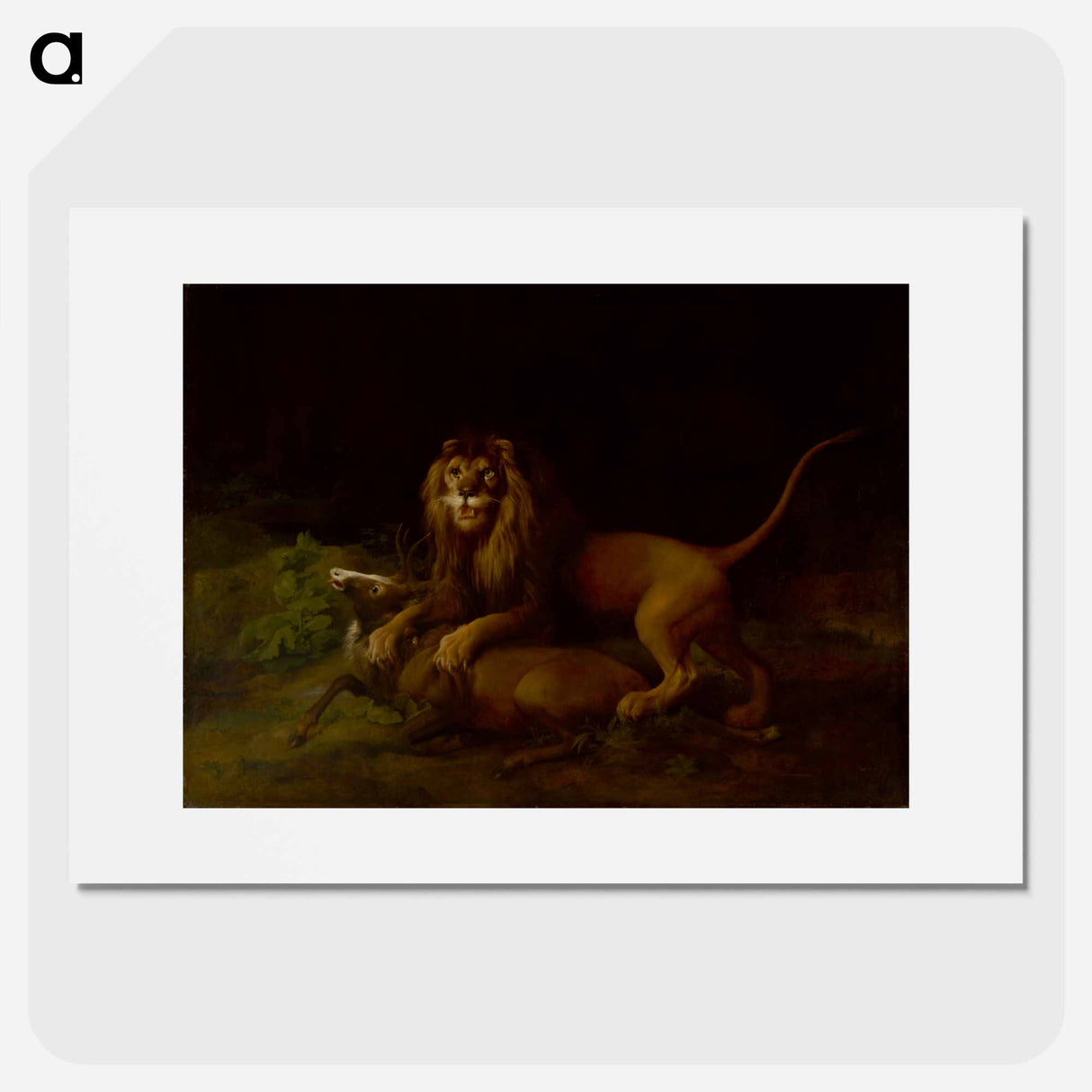 アートポスター-A Lion Attacking a Stag
- ジョージ スタッブス Poster.