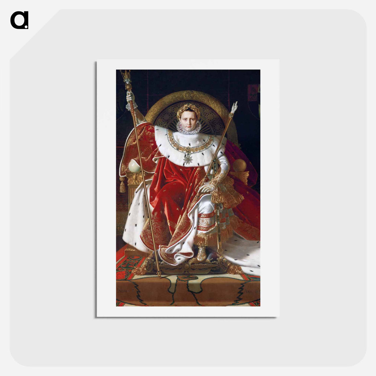 アートポストカード-Napoleon I on His Imperial Throne
- ジャン オーギュスト ドミニク アングル Postcard.