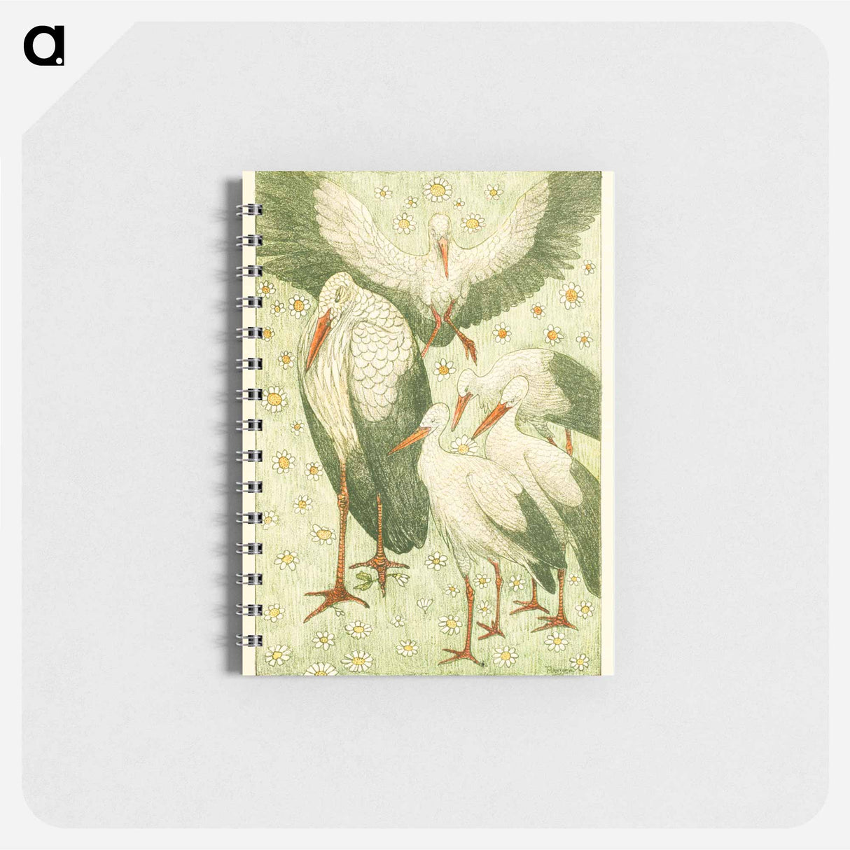 Vijf ooievaars in een wei - テオ ヴァン ホイテマ Memo.