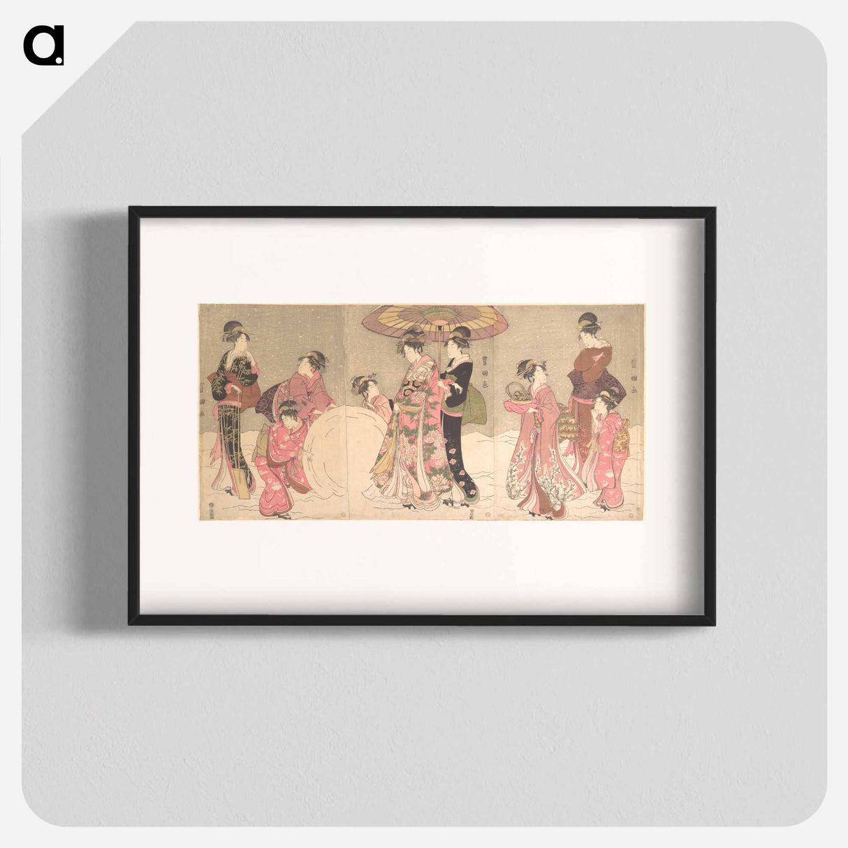 Courtesans and Attendants Making a Giant Snowball
- 歌川 豊国 Poster.