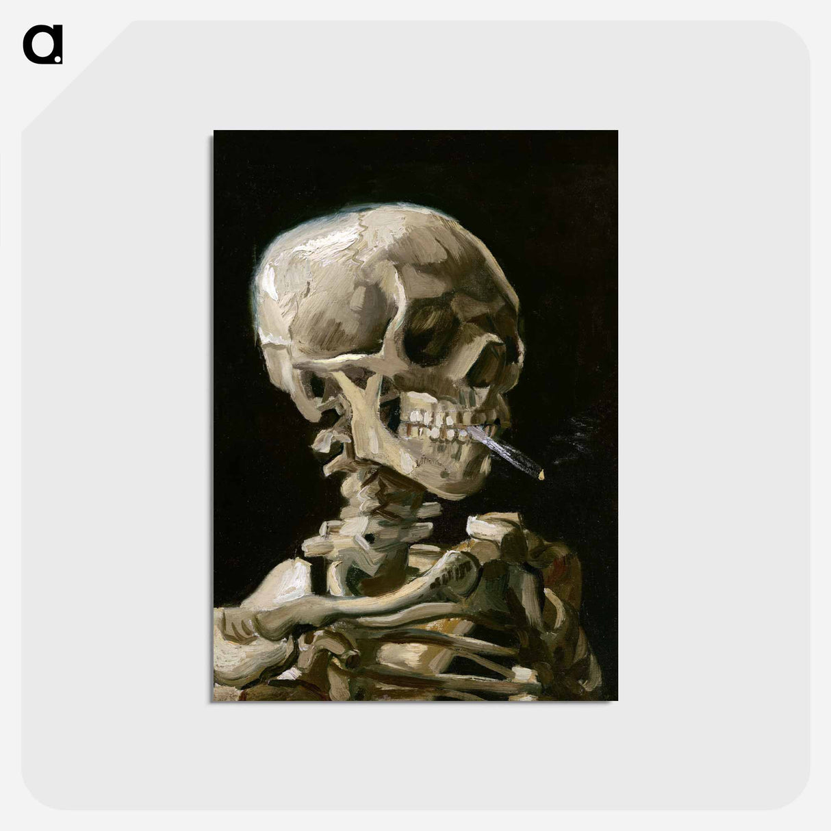 アートポストカード-Head of a skeleton with a burning cigarette - フィンセント ファン ゴッホ Postcard.