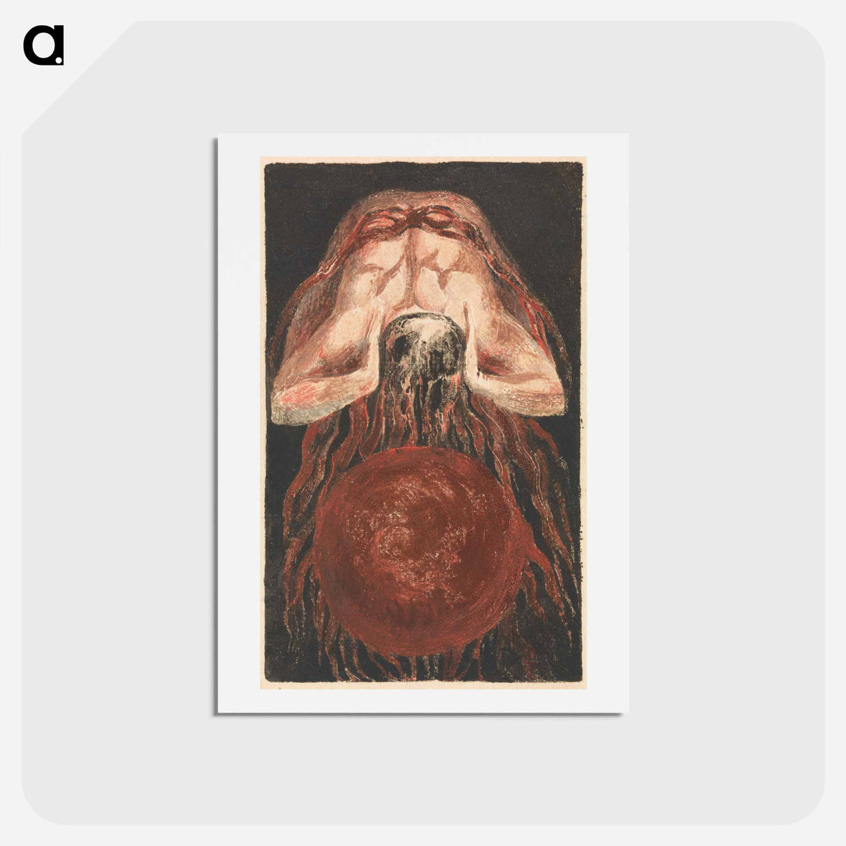 アートポストカード-The First Book of Urizen, Plate 16 - ウィリアム ブレイク Postcard.