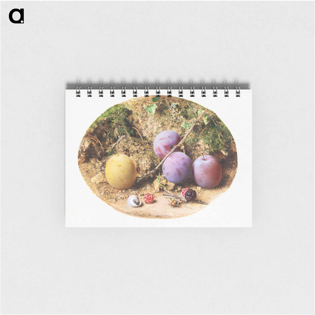 アートメモ帳-Aesthetic watercolor plums and mulberries - ウィリアム ヘンリー ハント Memo.