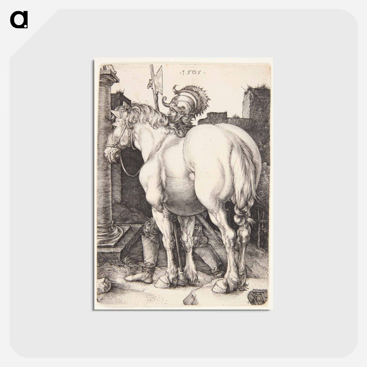 アートポストカード-The big horse - アルブレヒト デューラー Postcard.