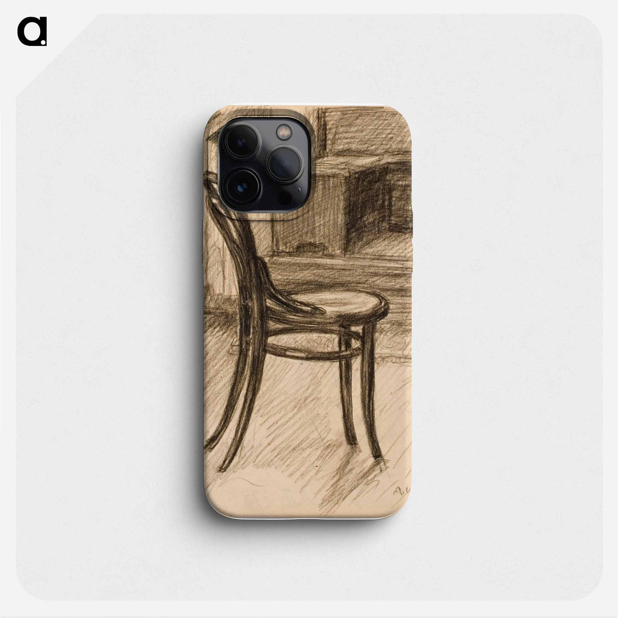 Tuoli, sivusta nähtynä, taustalla kirjoituspöytä - アルフレッド ウィリアム フィンチ Phone Case.