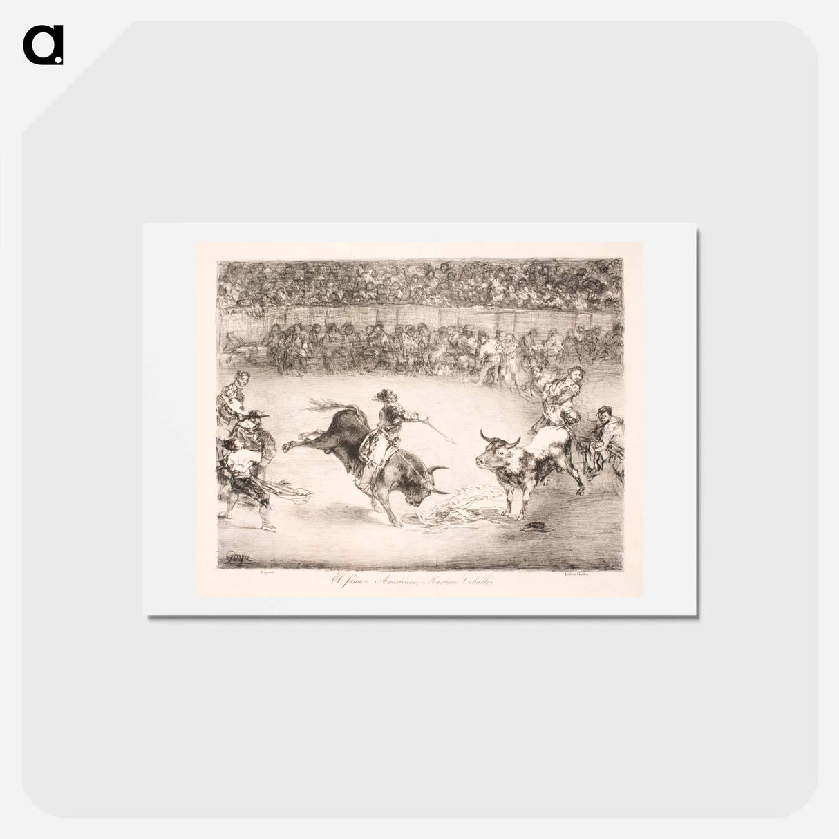 アートポストカード-El famoso Americano, Mariano Ceballos - フランシスコ デ ゴヤ Postcard.