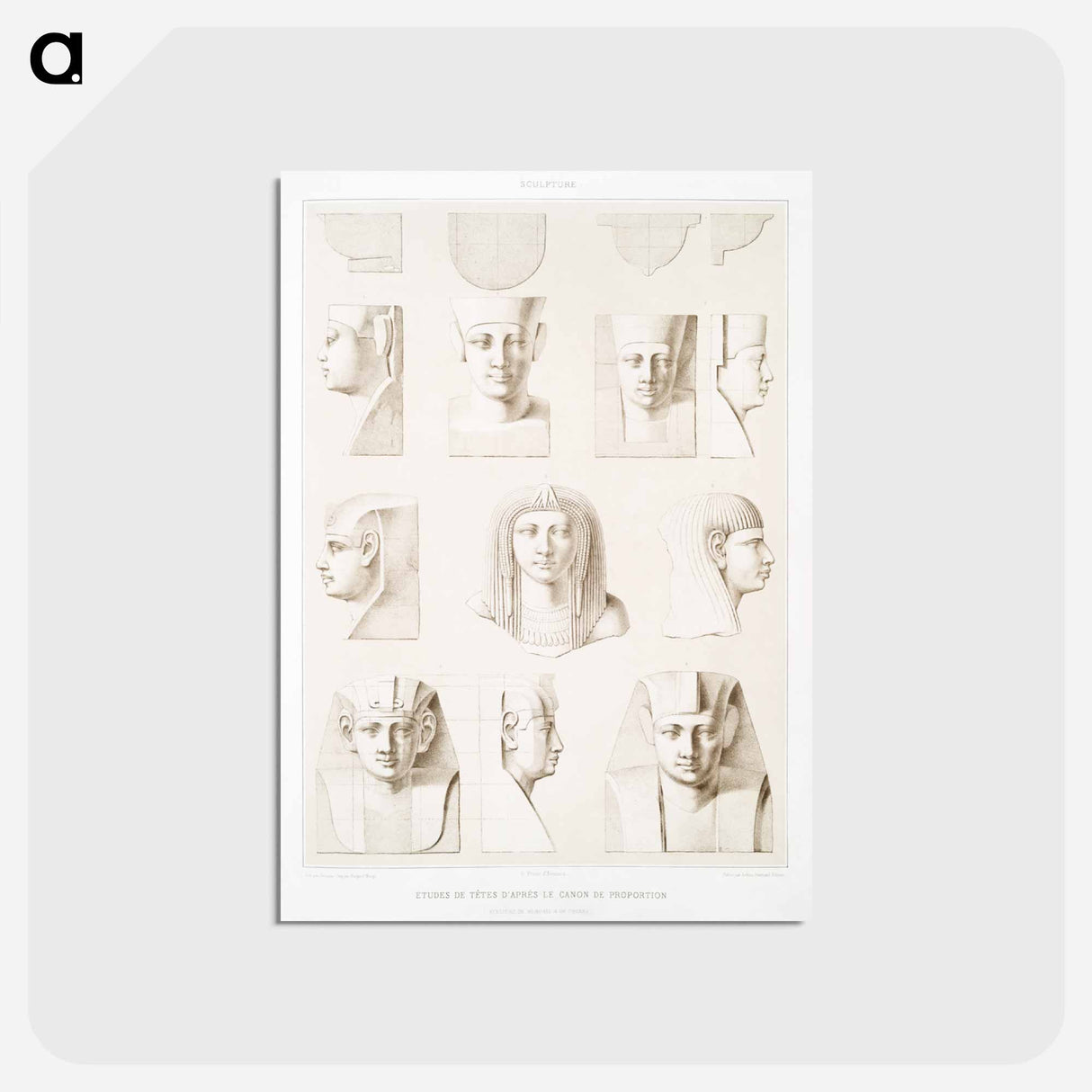 アートポストカード-Egyptian Head Proportions
- エジプト美術史 Postcard.
