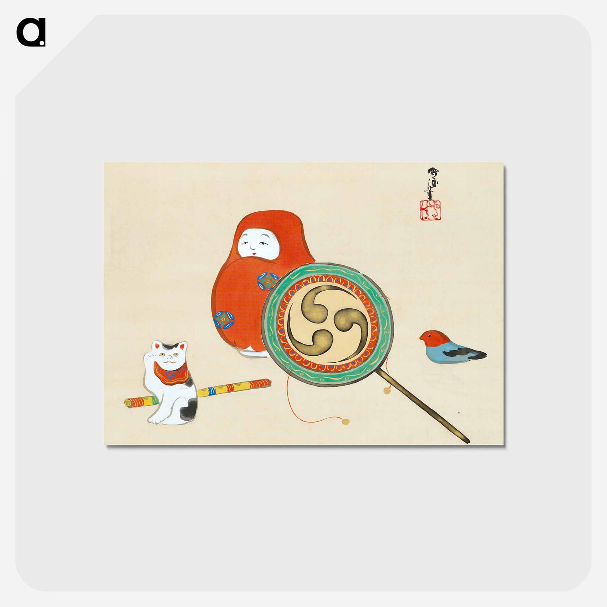 アートポストカード-Kamisaka Sekka's Toys - 神坂 雪佳 Postcard.