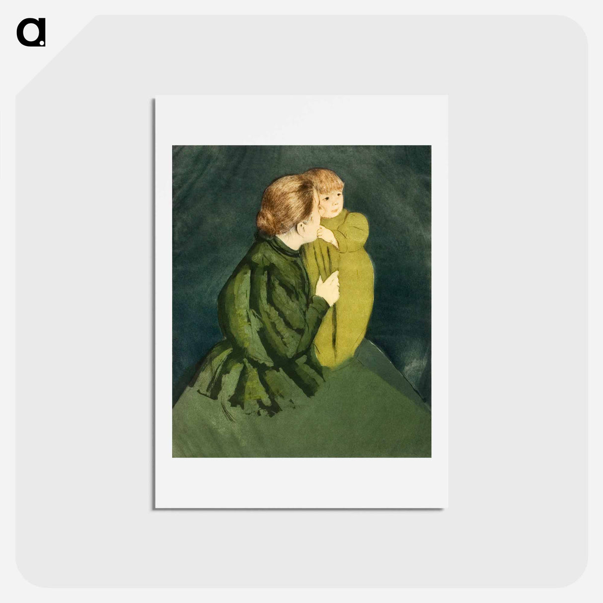 アートポストカード-Peasant Mother and Child - メアリー カサット Postcard.