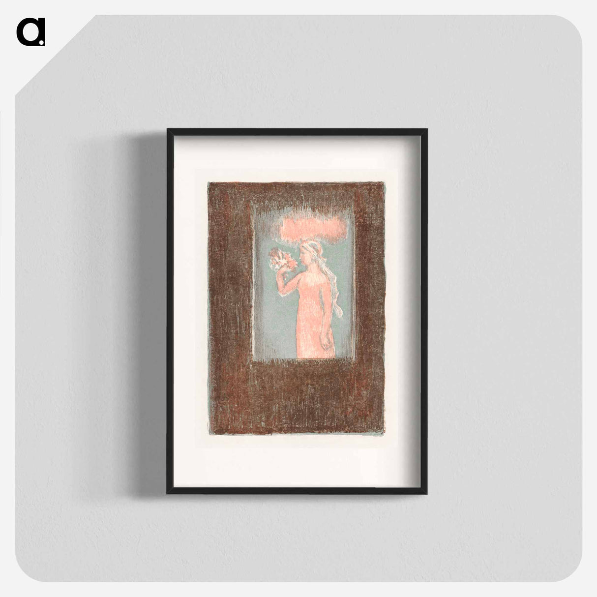 Young girl with flowers in front of a window - Maurice Denis Poster.