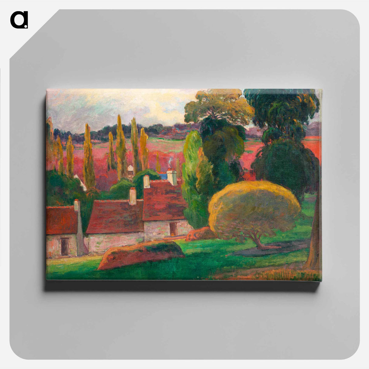 アートパネル-A Farm in Brittany - ポール ゴーギャン Canvas.
