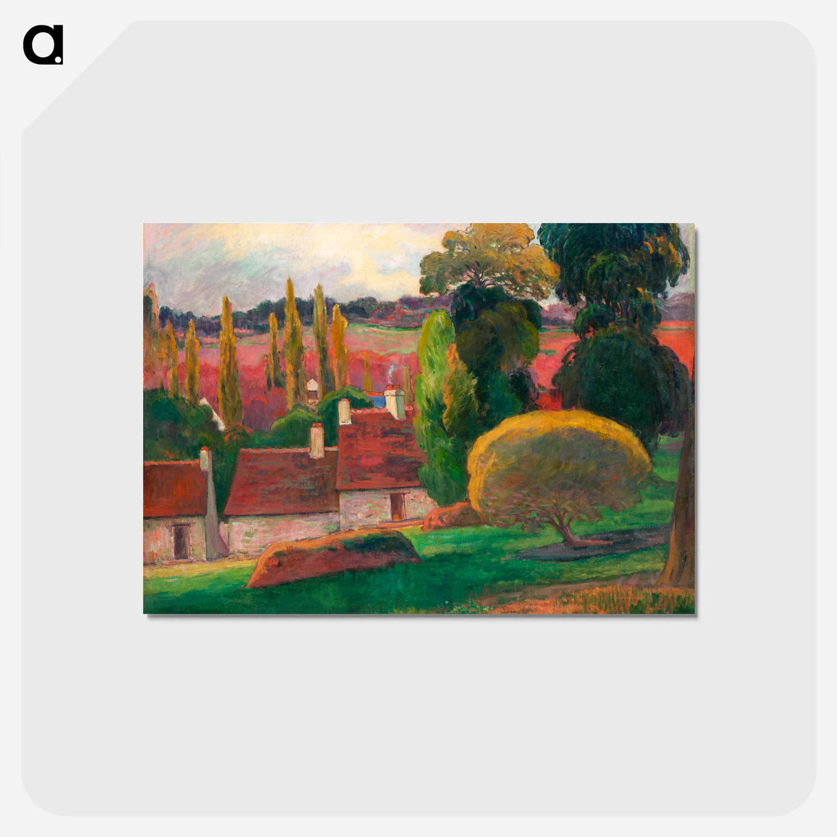 アートポストカード-A Farm in Brittany - ポール ゴーギャン Postcard.