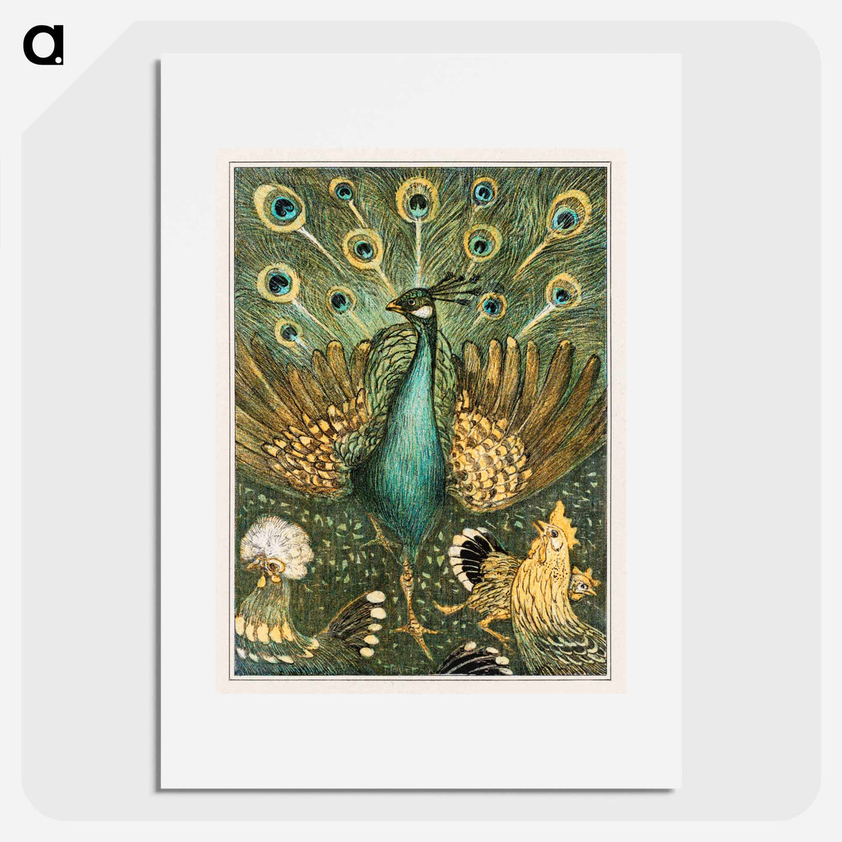 Pauw met kippen - テオ ヴァン ホイテマ Poster.