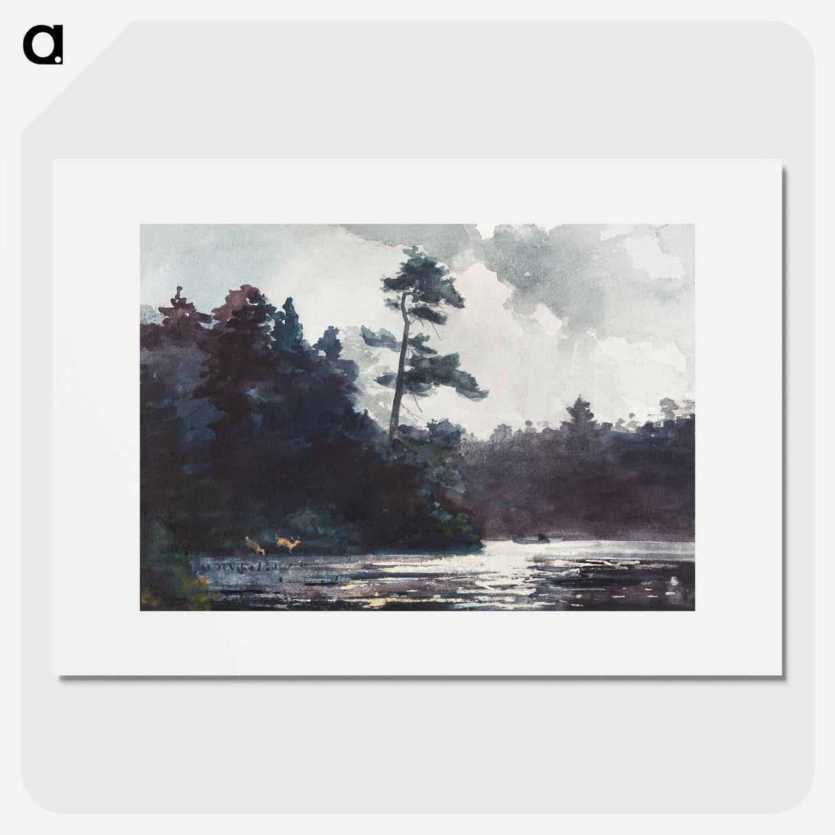 アートポスター-Adirondack Lake - ウィンスロー ホーマー Poster.
