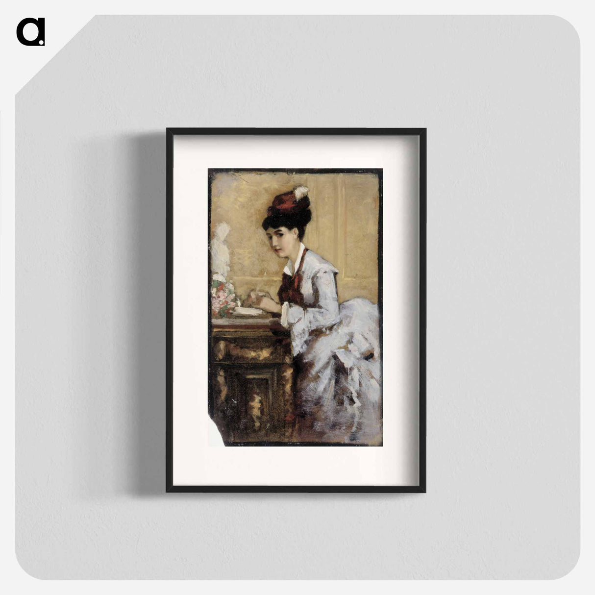 Kirjoittava nainen, sommitteluharjoitelma i maalaukseen rokokoonainen - アルバート エーデルフェルト Poster.