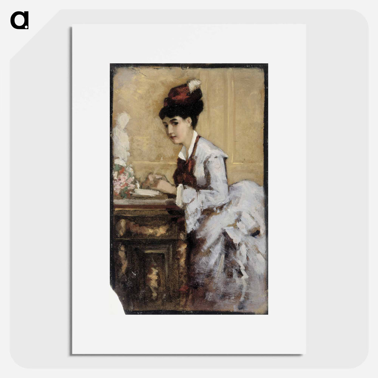 Kirjoittava nainen, sommitteluharjoitelma i maalaukseen rokokoonainen - アルバート エーデルフェルト Poster.