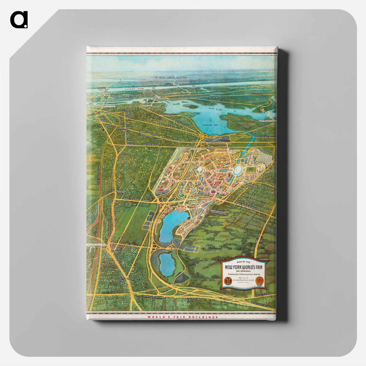 Map of the New York world's fair and approaches - アンティーク地図 Canvas.