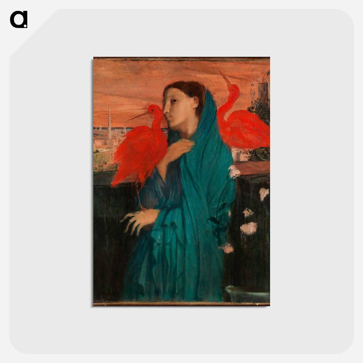 アートポストカード-Young Woman with Ibis - エドガー ドガ Postcard.