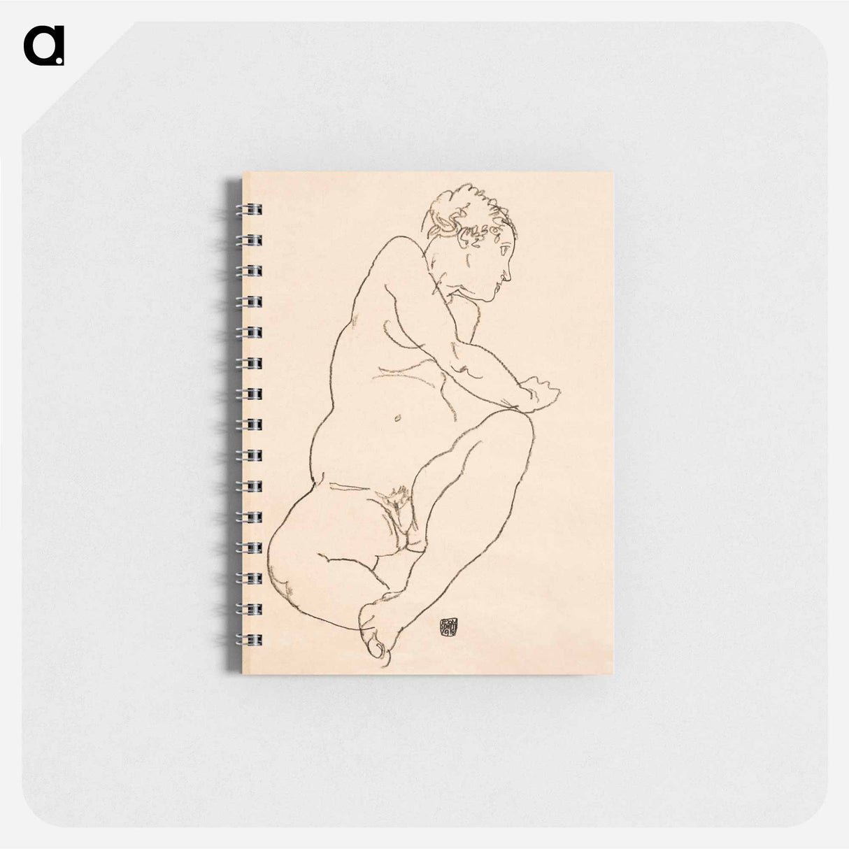 Female Nude Bending to the Left - エゴン シーレ Memo.