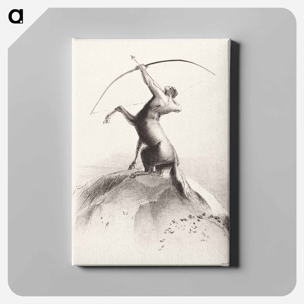 アートパネル-Centaur Aiming at the Clouds - オディロン ルドン Canvas.