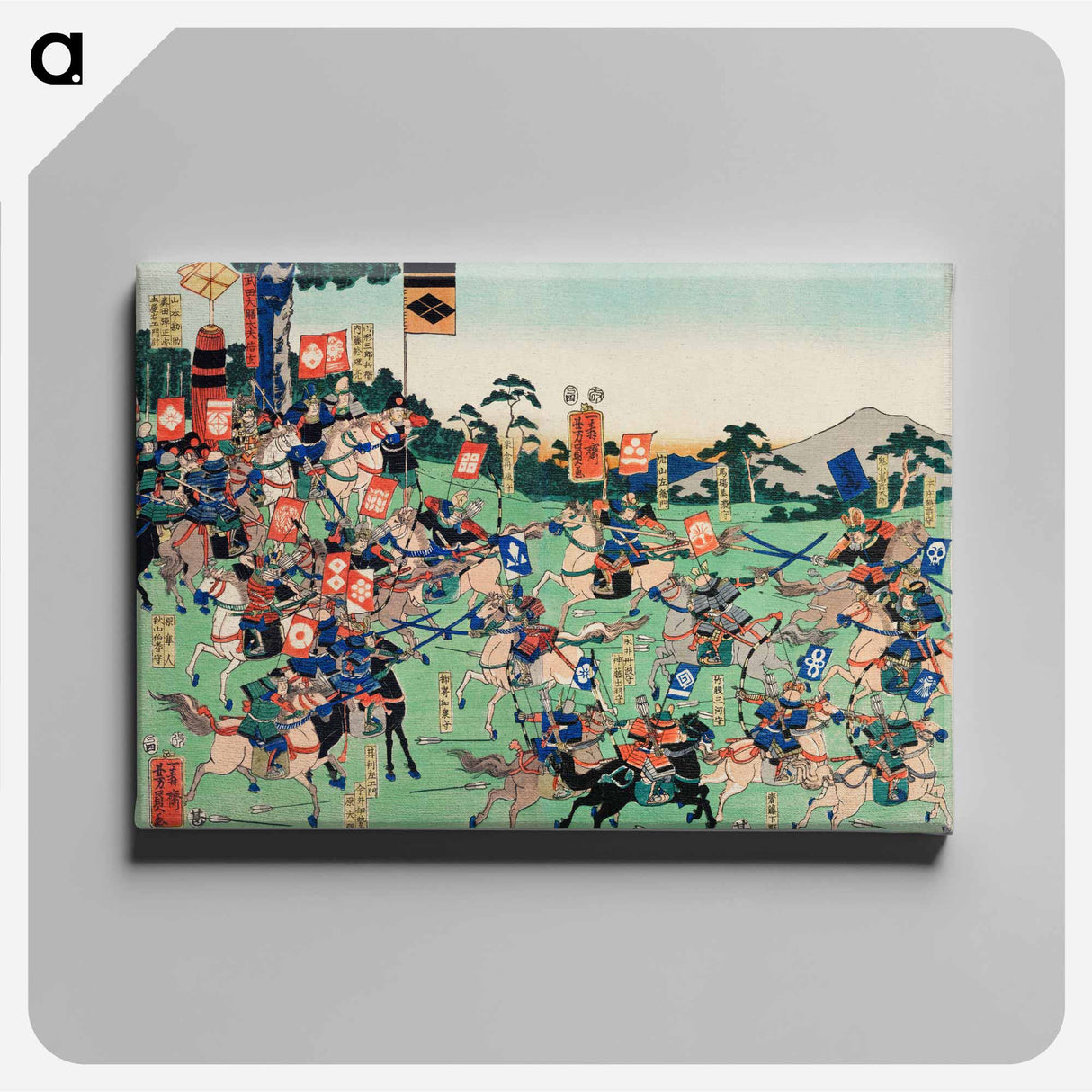 アートパネル-Kawanakajima no Kassen - 歌川 国芳 Canvas.
