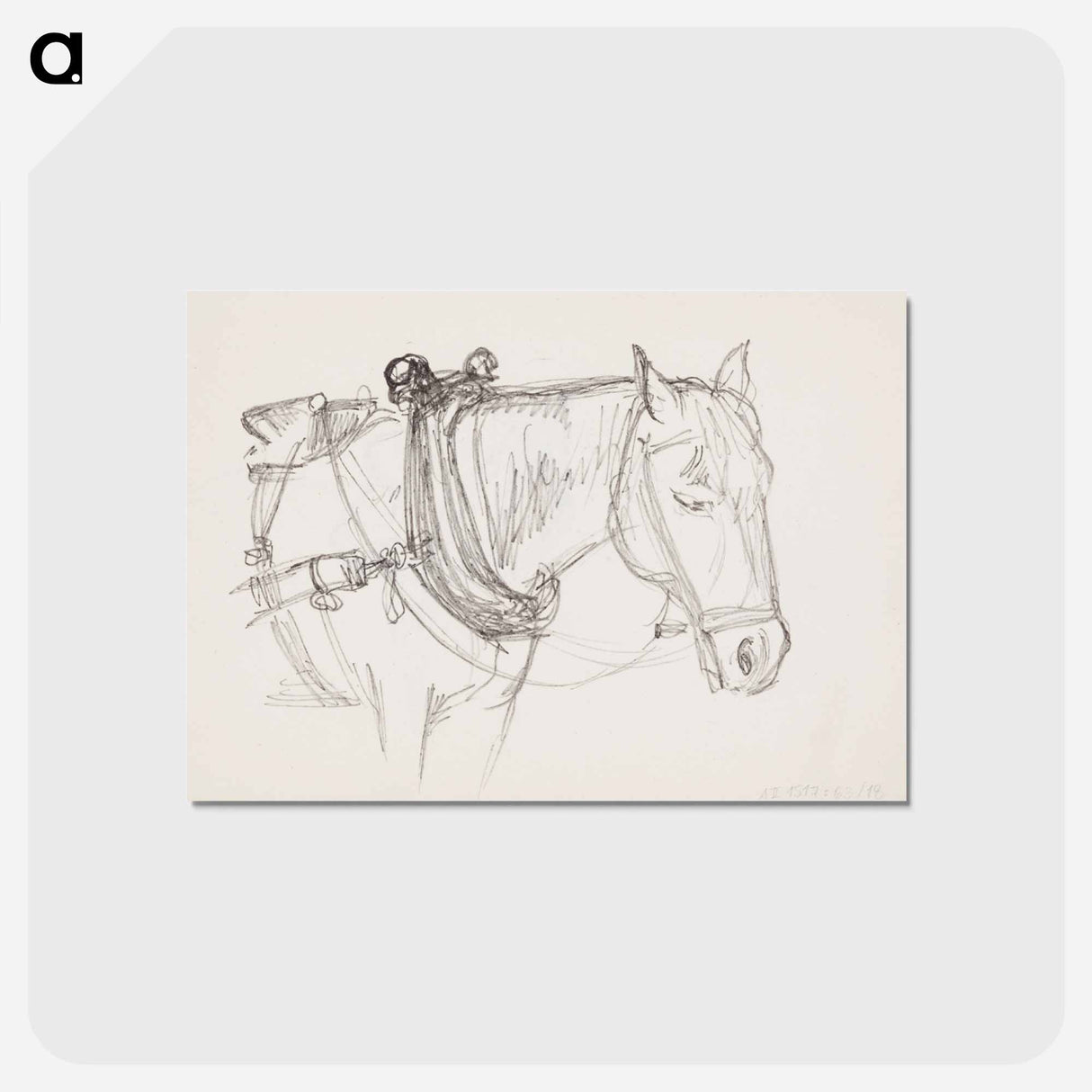 アートポストカード-(unknown)part of a sketchbook - アルバート エーデルフェルト Postcard.