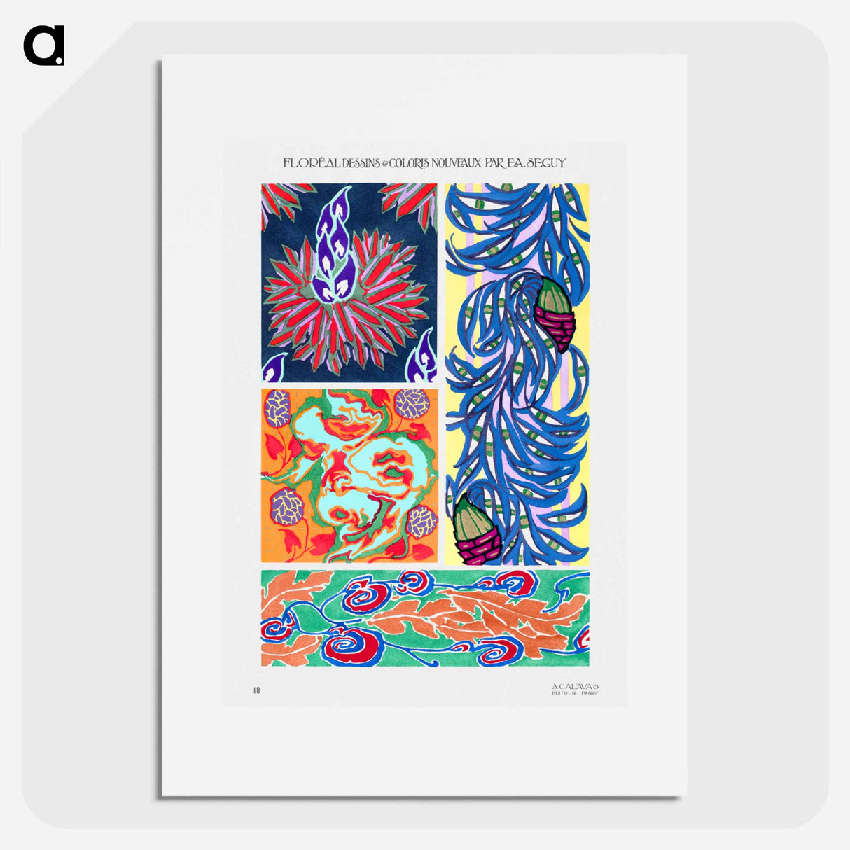 Vintage art deco & art nouveau pattern, plate no. 18. - E.A.セギー Poster.