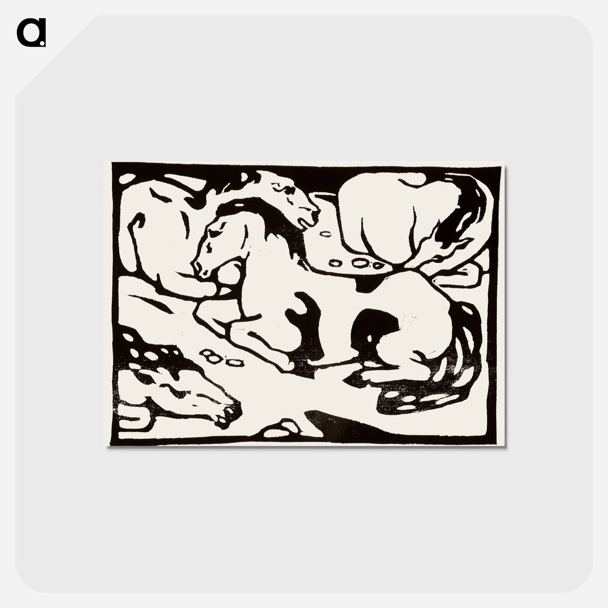アートポストカード-Resting horses - フランツ マルク Postcard.