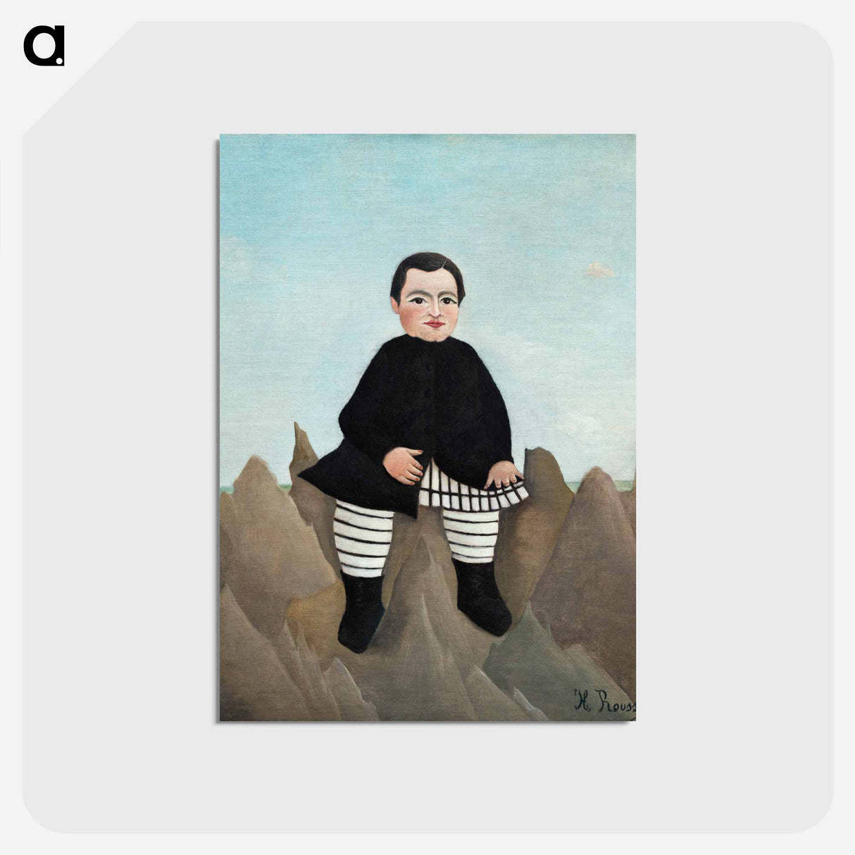 アートポストカード-Boy on the Rocks - アンリ ルソー Postcard.