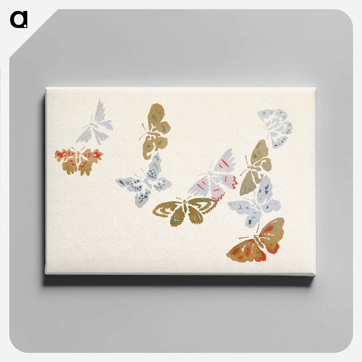 アートパネル-Japanese butterfly - 神坂 雪佳 Canvas.