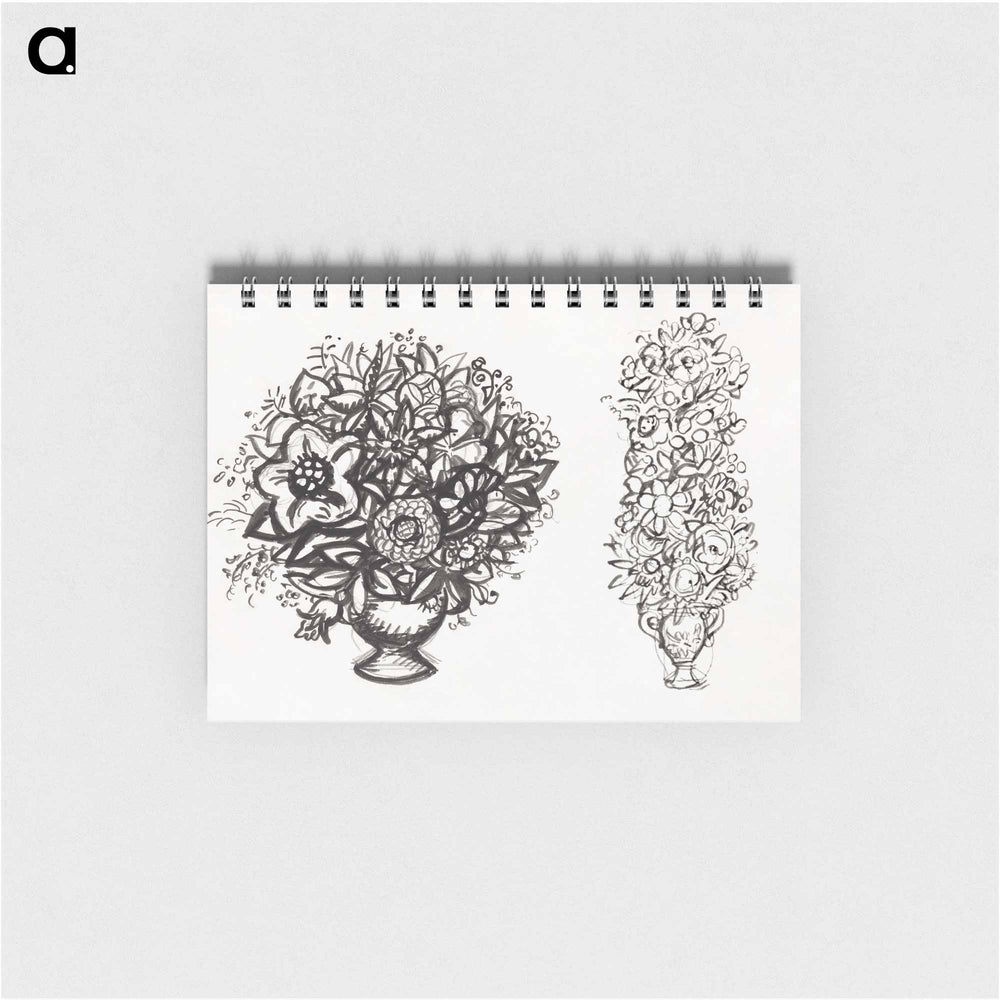 Two studies of a vases of flowers - レオ ヘステル Memo.