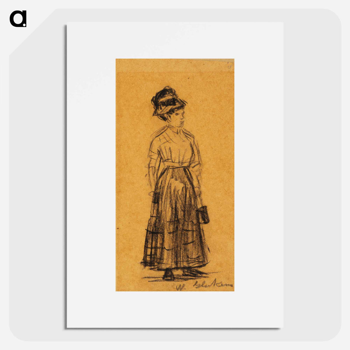 Woman in Black Hat and Black Skirt - William James Glackens Poster.