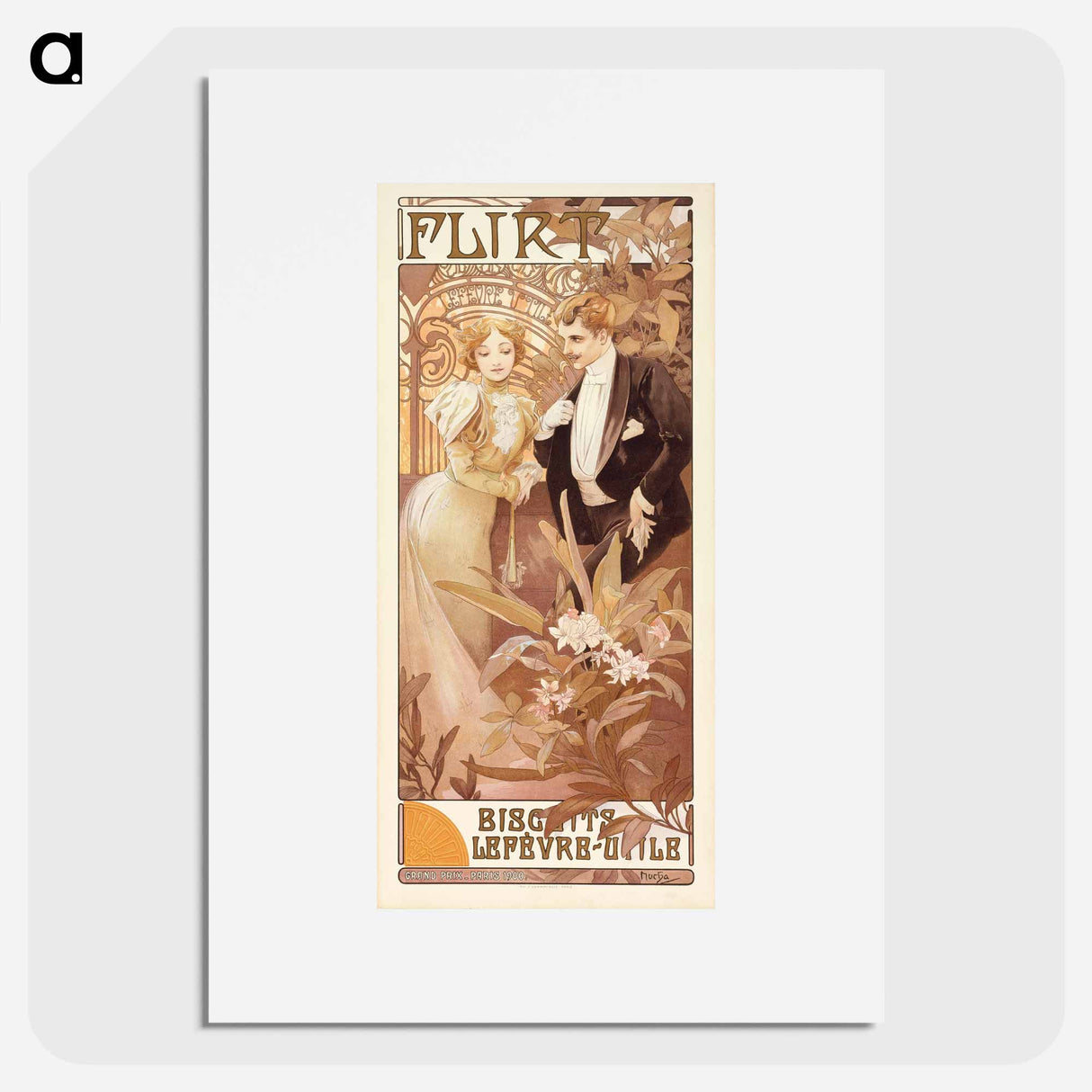 Flirt - Alphonse Mucha Poster.