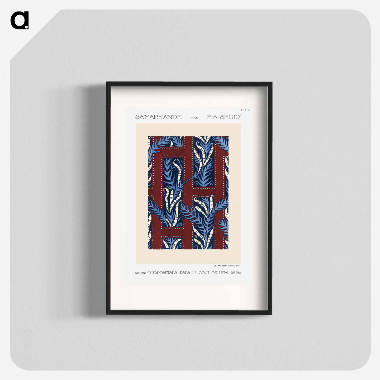 Fern pochoir pattern in Art Deco oriental style - E.A.セギー Poster.