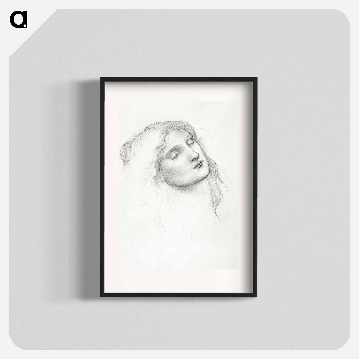 Head of Woman with Eyes Closed - エドワード バーン ジョーンズ Poster.