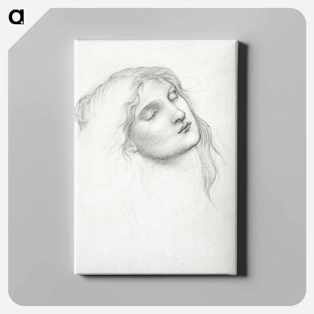 Head of Woman with Eyes Closed - エドワード バーン ジョーンズ Canvas.