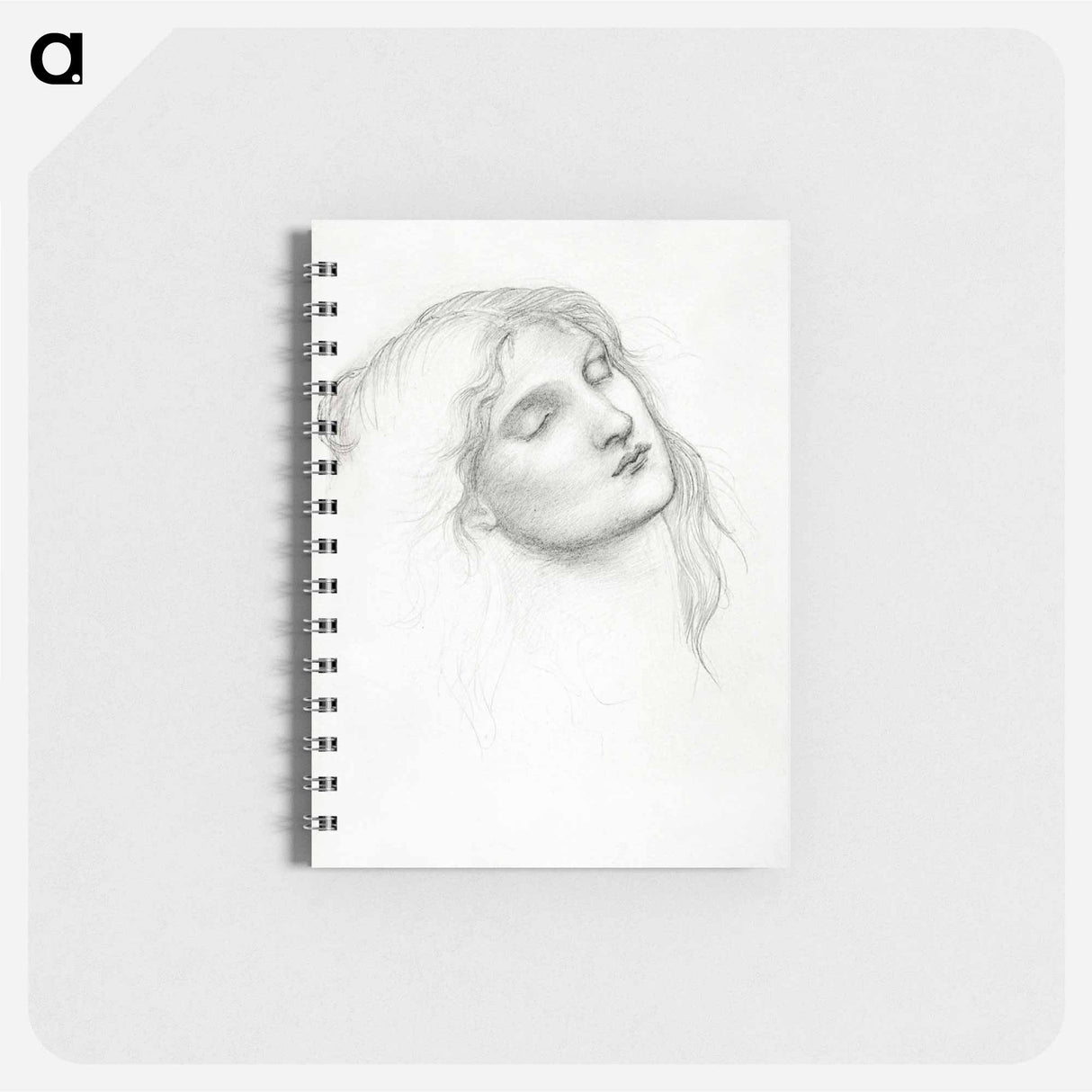 アートメモ帳-Head of Woman with Eyes Closed - エドワード バーン ジョーンズ Memo.