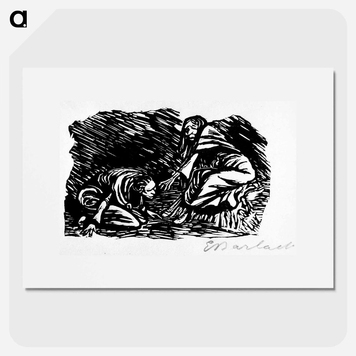 Elise kneeling before her mother - エルンスト ハインリヒ バルラッハ Poster.