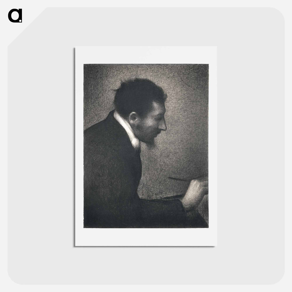 アートポストカード-Portrait of Edmond Francois Aman-Jean - ジョルジュ スーラ Postcard.