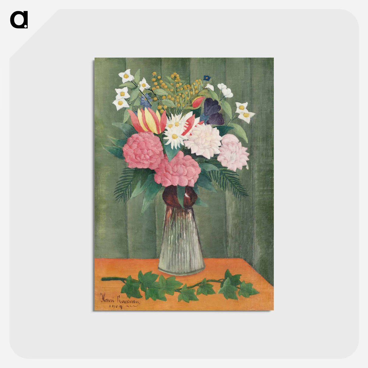 Flowers in a Vase - アンリ ルソー Postcard.