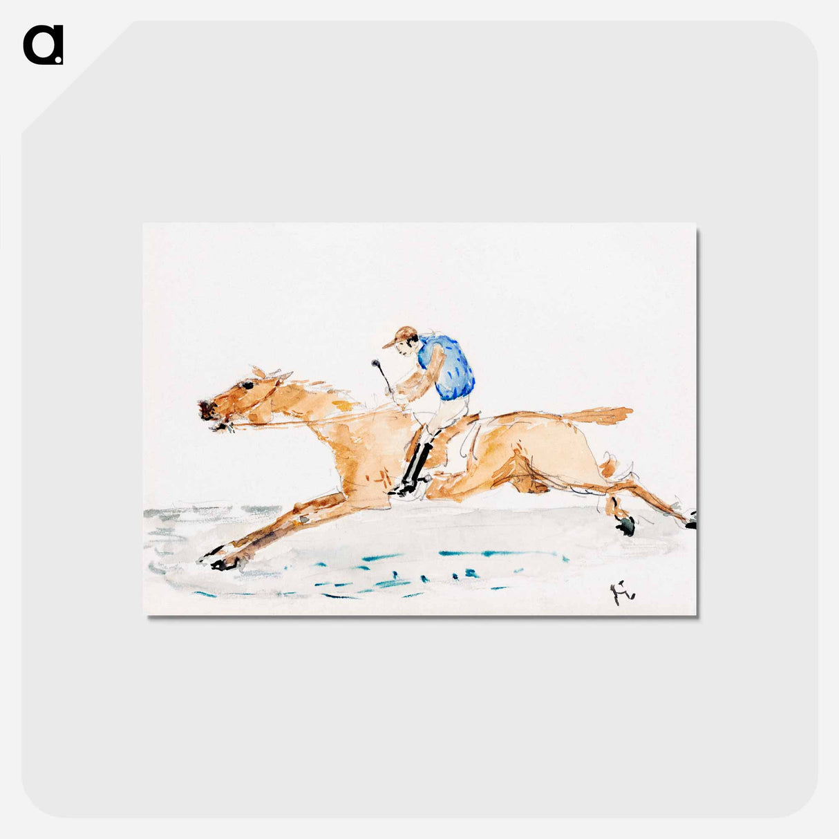 アートポストカード-Jockey au Galop - アンリ ド トゥールーズ ロートレック Postcard.