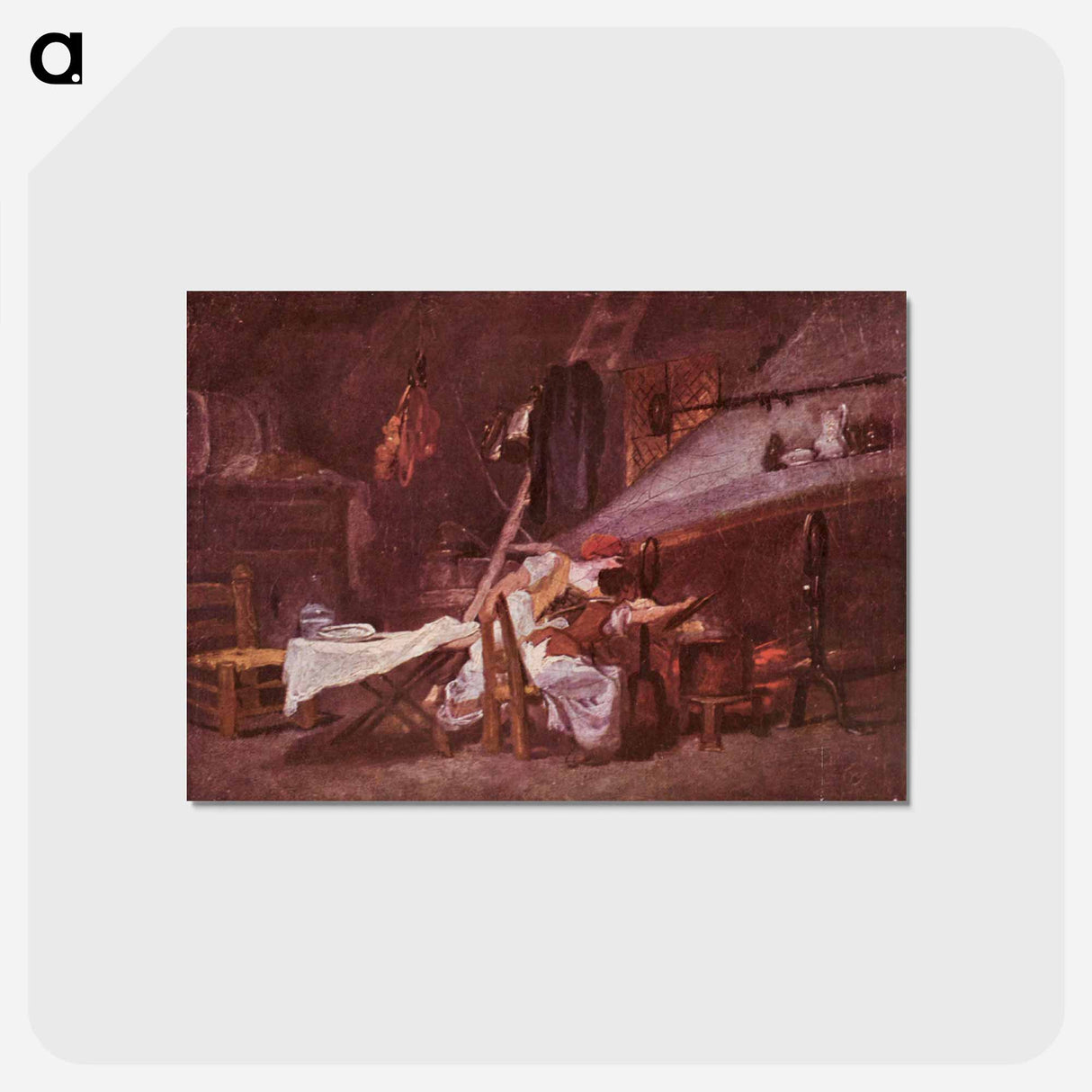 アートポストカード-At the stove - ジャン オノレ フラゴナール Postcard.