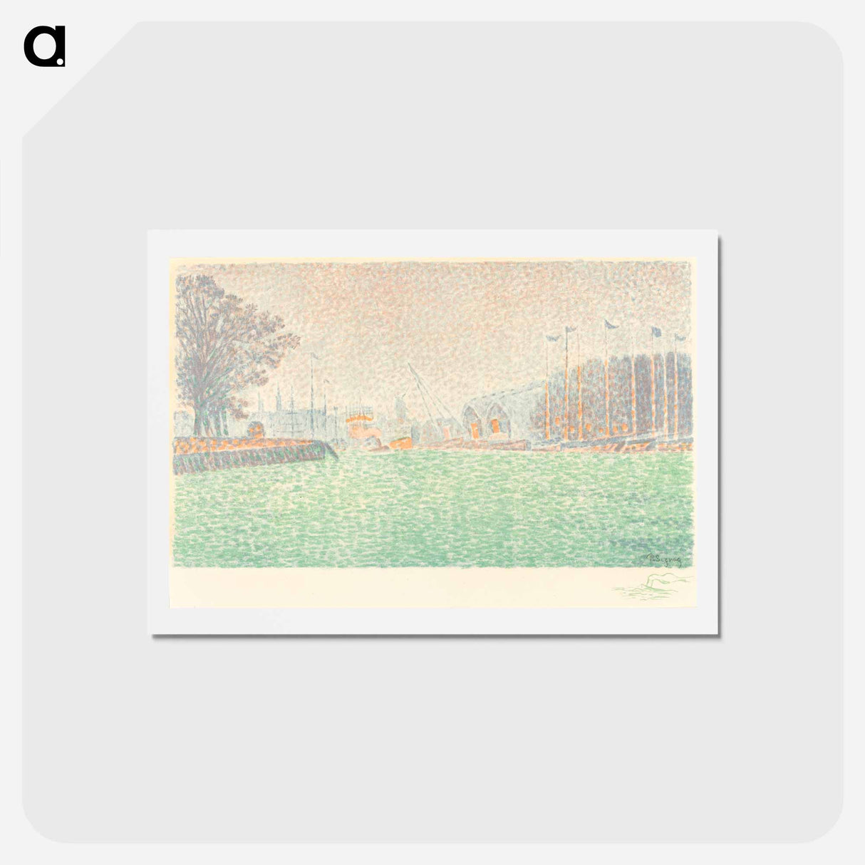 アートポストカード-At Flushing (A Flessingue) - ポール シニャック Postcard.