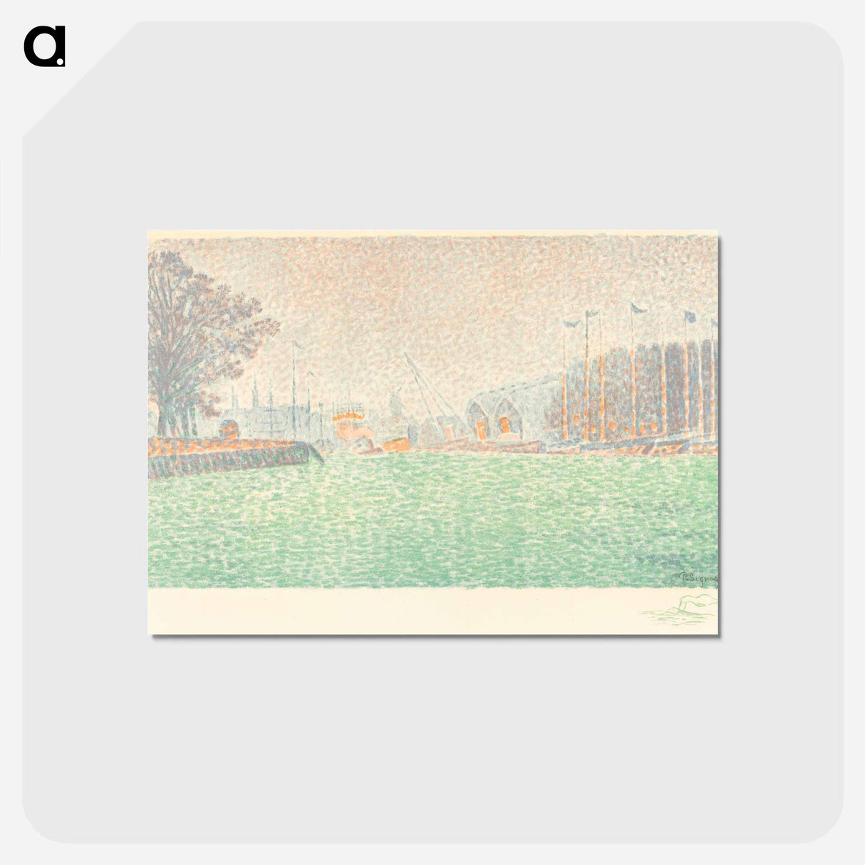 アートポストカード-At Flushing (A Flessingue) - ポール シニャック Postcard.