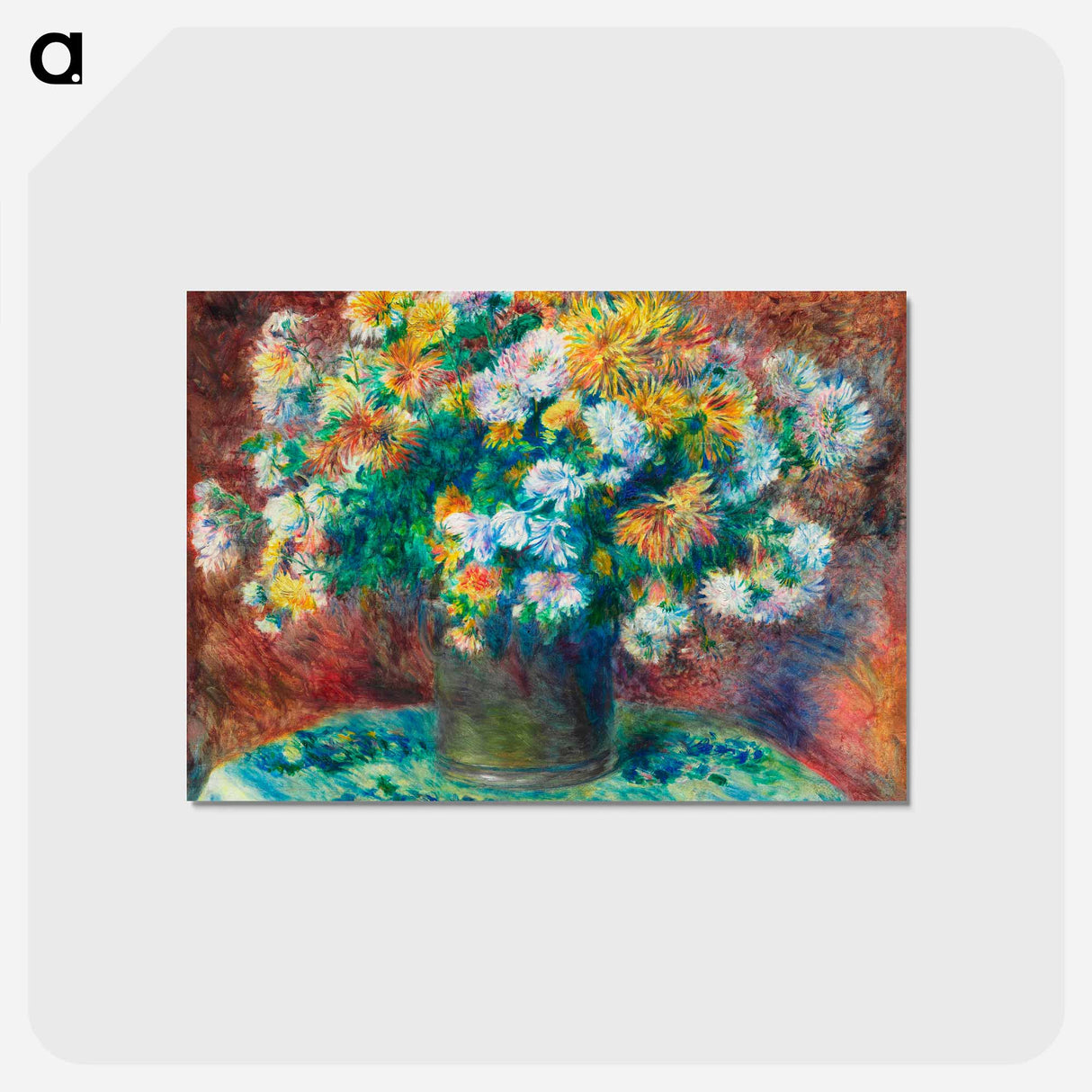 アートポストカード-Chrysanthemums - ピエール オーギュスト ルノワール Postcard.