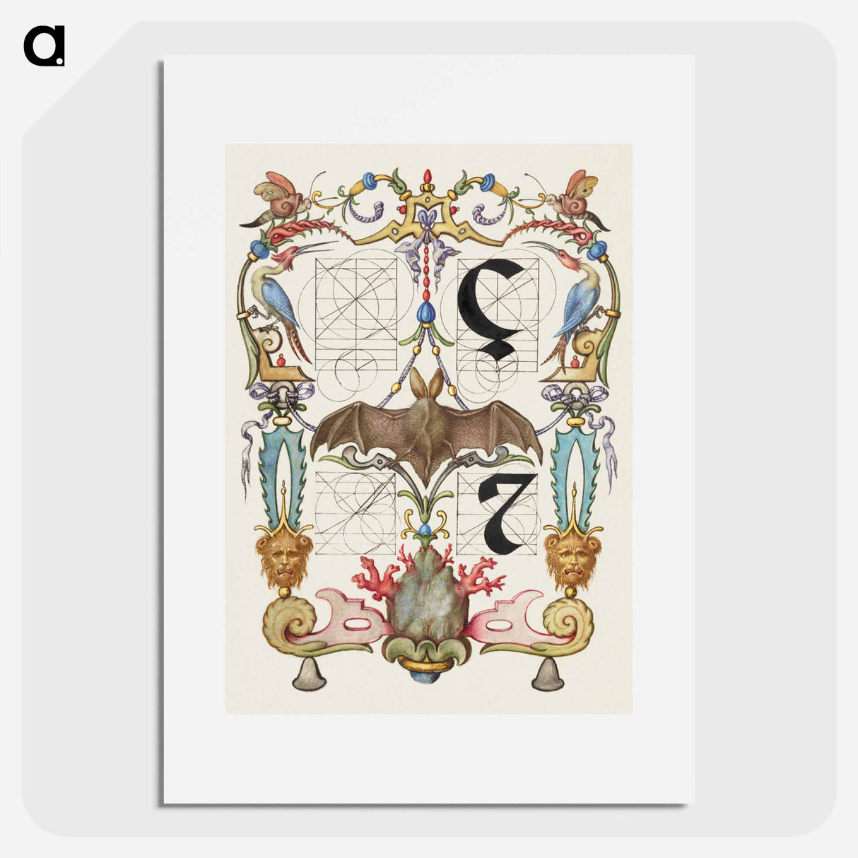 アートポスター-Guide for Constructing the Letters ç and tironian et from Mira Calligraphiae Monumenta or The Model Book of Calligraphy
- 書道のお手本 Poster.