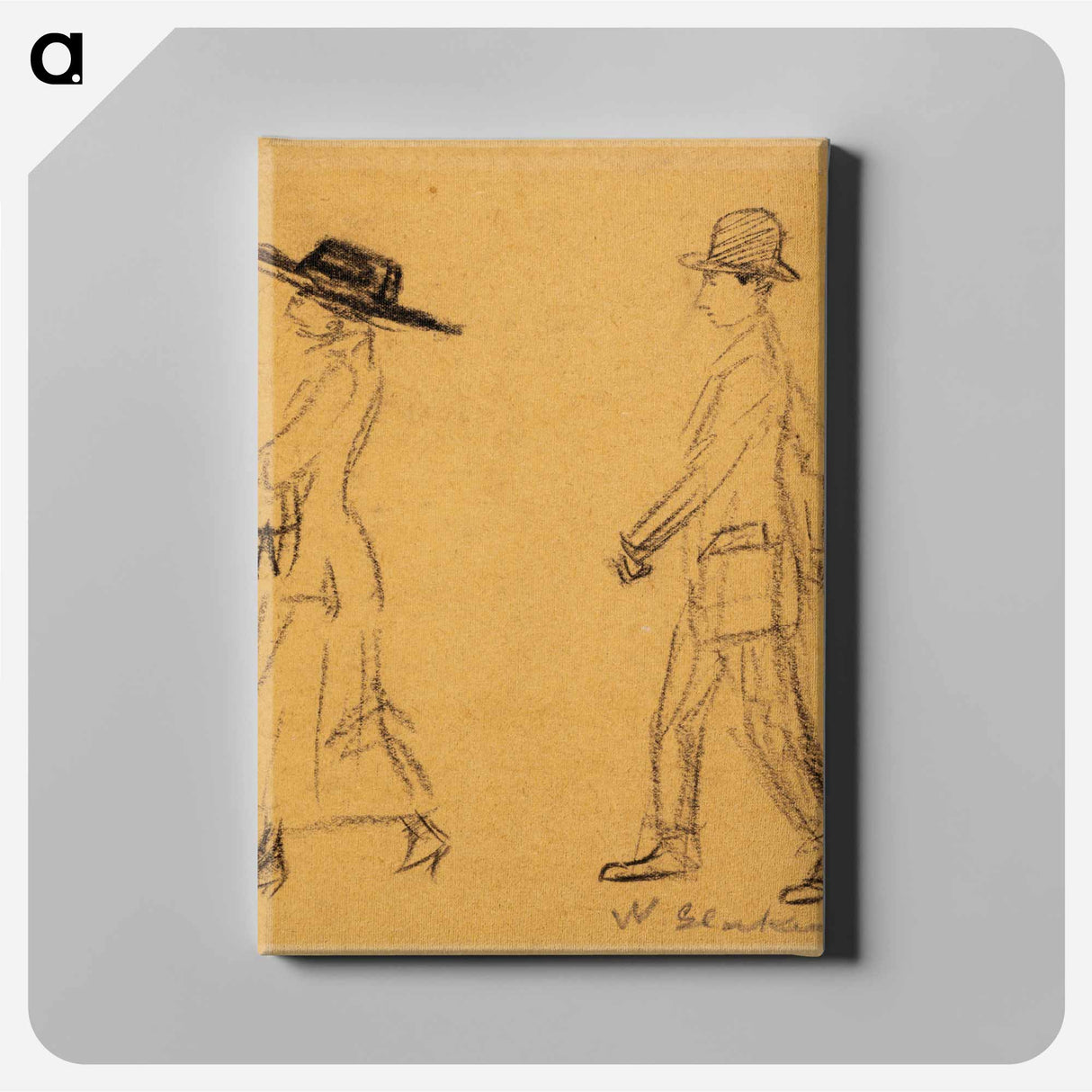 Man Following Woman - William James Glackens Canvas.