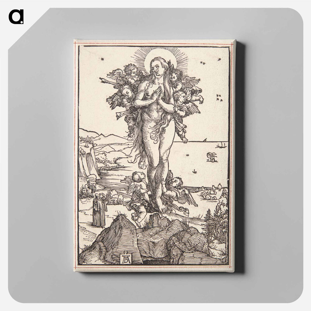 Mary Magdalene is taken to heaven by the angels - アルブレヒト デューラー Canvas.